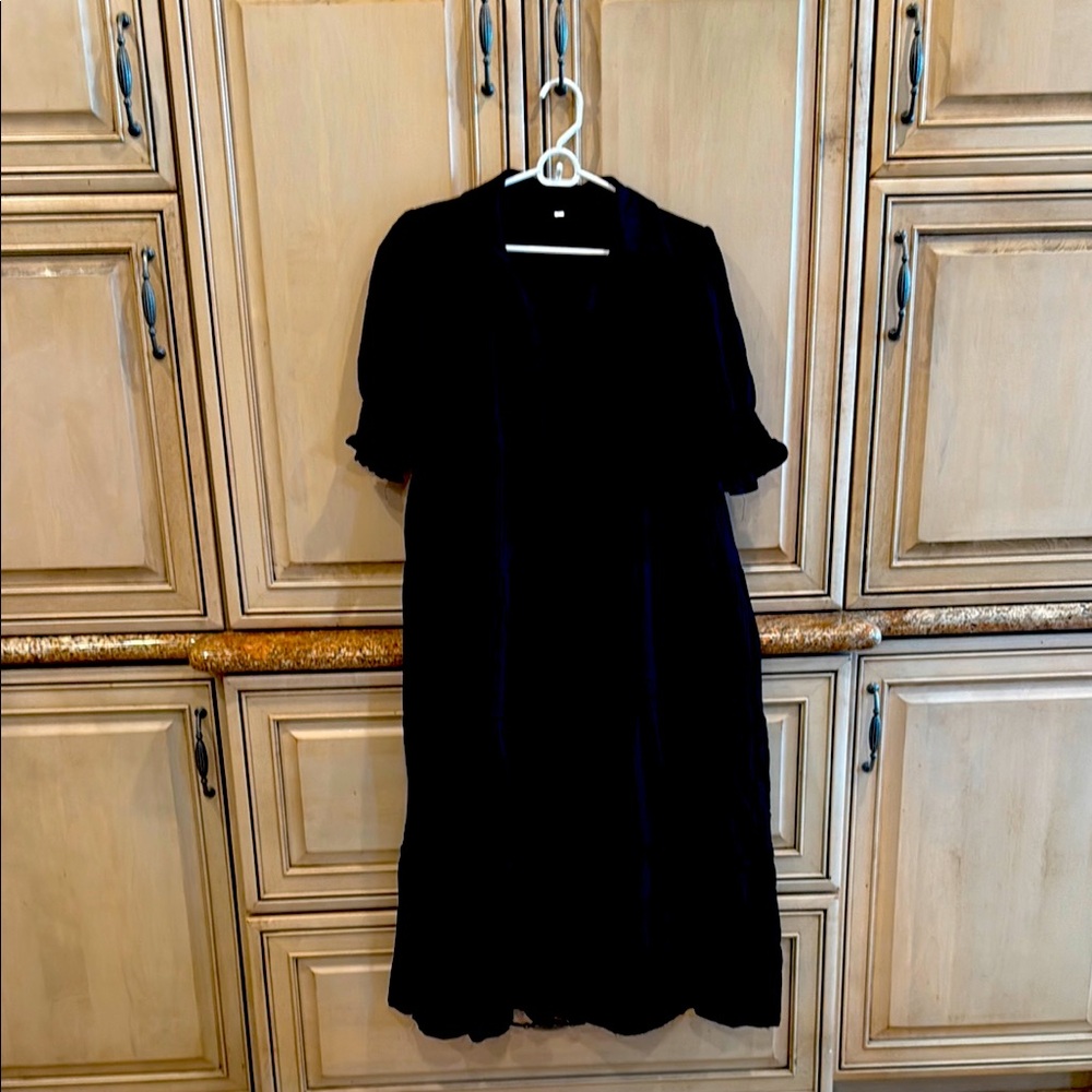 Black Gauze Cotton Midi Dress NWOT